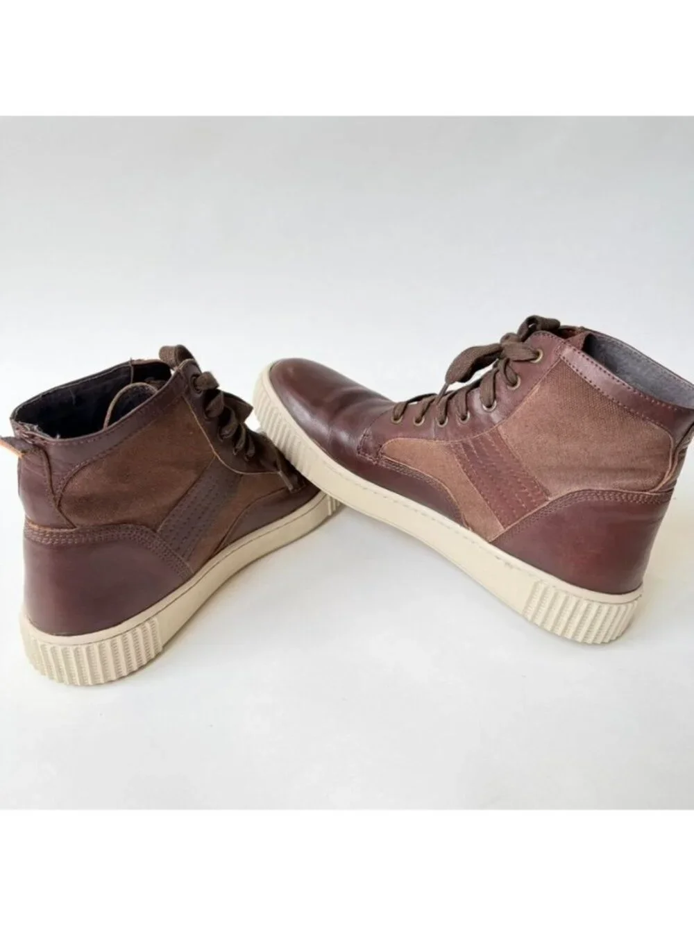 John Varvatos Bedford Trooper High Top Sneakers Brown Men's 10.5